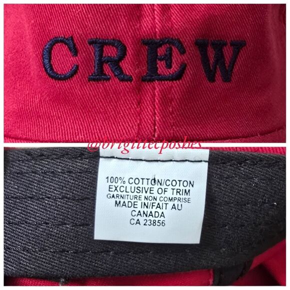 CREW Unisex Adjustable Red Baseball Cap - Picture 7 of 8